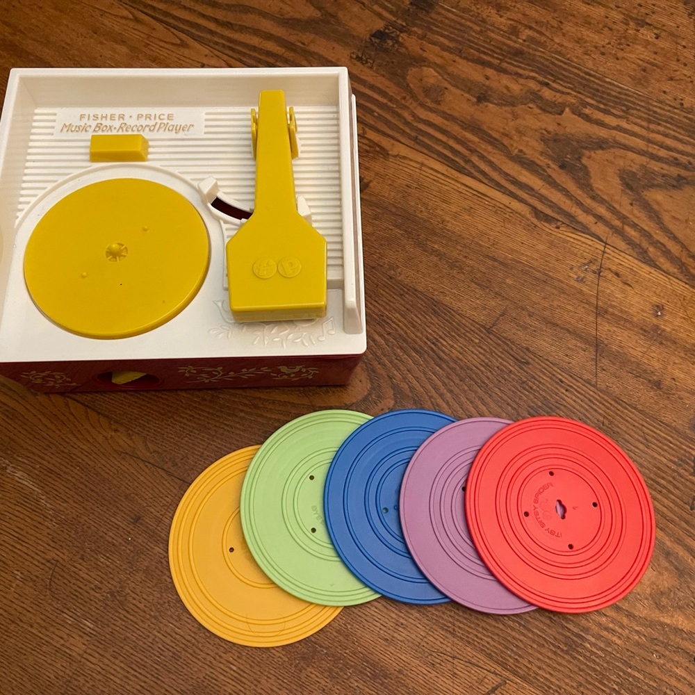 Vintage Style Music Box Record Player with Discs